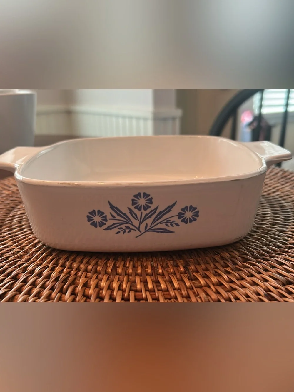 Corning ware 1qt  Baking Dish with Blue Floral Pattern